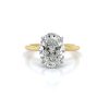 Two-Tone Oval Diamond Ring with Hidden Halo Custom Engagement Rings 5