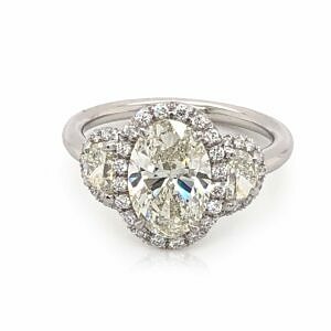 Oval and Half Moon Engagement Ring Engagement Rings 2