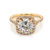 Round Rose Gold Engagement Ring with Cushion Halo Custom Engagement Rings 5
