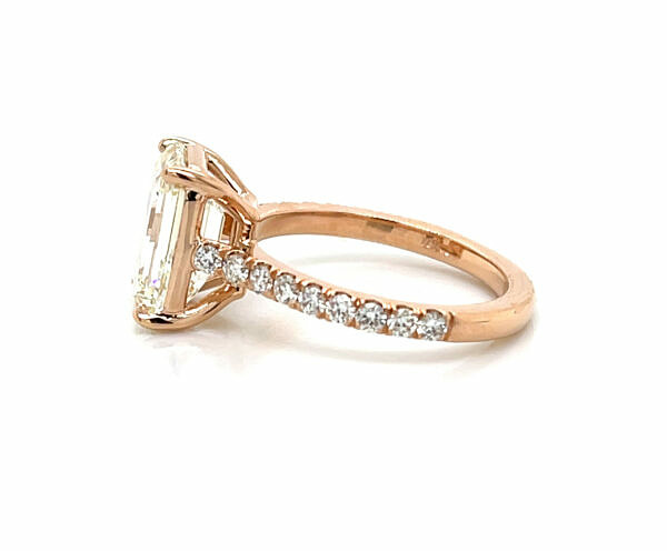 Rose Gold Emerald-Cut Diamond Ring Engagement Rings 3