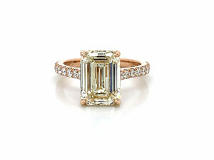 Rose Gold Emerald-Cut Diamond Ring Engagement Rings 2