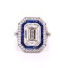 Antique Emerald-Cut Ring with Sapphires Custom Engagement Rings 5