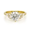Round Diamond Engagement Ring with Marquise and Round Side Stones Custom Engagement Rings 5