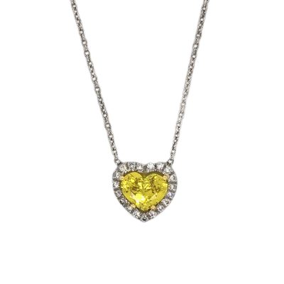 Yellow Sapphire Heart Necklace Necklaces