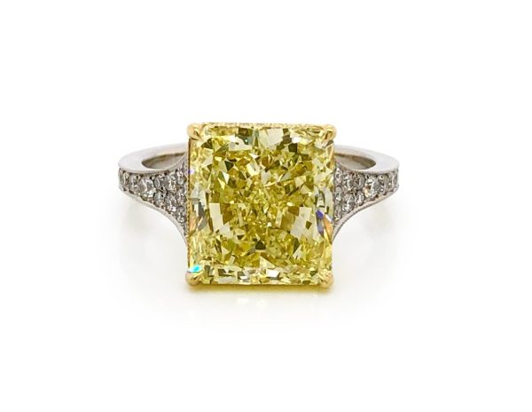 Radiant-Cut Fancy Yellow Diamond Engagement Ring Custom Engagement Rings 2