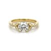 Round Diamond Engagement Ring with Marquise-Shaped Details Custom Engagement Rings 6