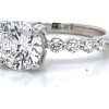 Round Brilliant-Cut Diamond Engagement Ring with Round Side Stones Custom Engagement Rings 4
