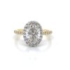 Two-Tone Oval Engagement Ring with Halo Custom Engagement Rings 6