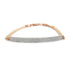 Two-Tone Diamond Pave Bar Bracelet Bracelets