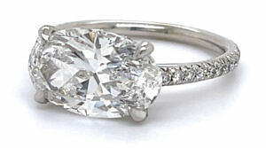 East-West Oval Diamond Engagement Ring Engagement Rings