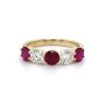 Yellow Gold Ruby and Diamond Band Custom Wedding Bands 5