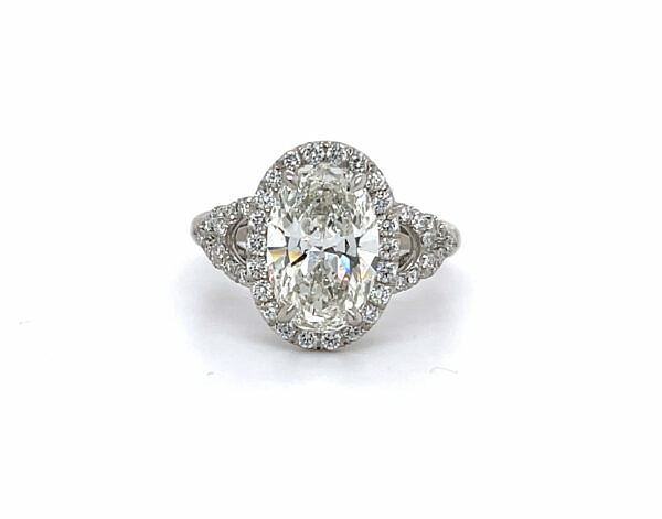 Oval Engagement Ring with Diamond Lace Setting Engagement Rings 2