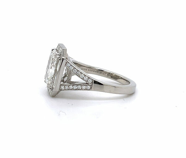 Radiant-Cut Diamond Ring with a Baguette and Round Frame Custom Engagement Rings 4