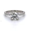 Round Engagement Ring with Pave Cup Custom Engagement Rings 7