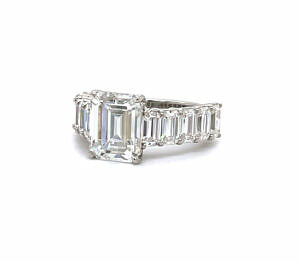 Multi Emerald-Cut Diamond Engagement Ring Engagement Rings
