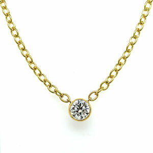 Diamond Necklace with Yellow Gold Statement Chain Necklaces