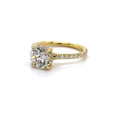 Round Brilliant-Cut Yellow Gold Engagement Ring Custom Engagement Rings