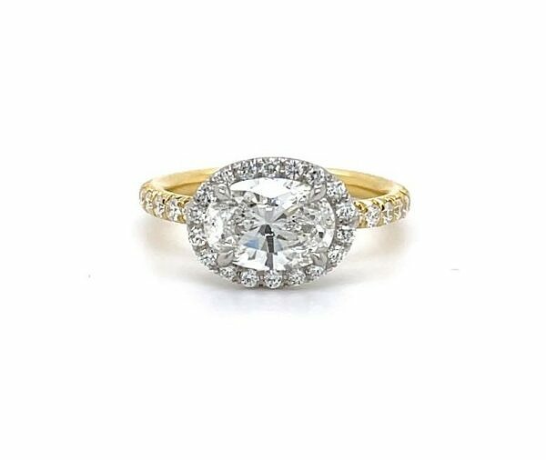 East-West Oval Diamond Engagement Ring Engagement Rings 3