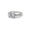 Round Engagement Ring With Multi-Shaped Diamond Band Custom Engagement Rings 5