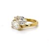Yellow Gold Pear Diamond Bypass Ring (Toi et Moi) Custom Engagement Rings 3