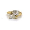 Yellow Gold Pear Diamond Bypass Ring (Toi et Moi) Custom Engagement Rings 4