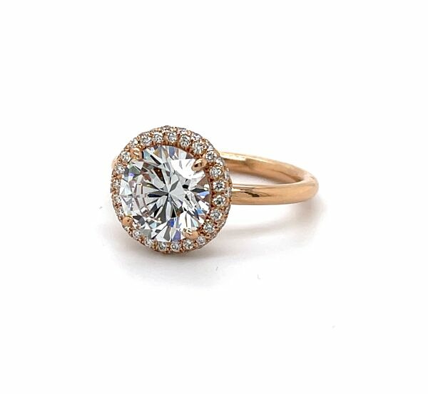 Rose Gold Engagement Ring With Diamond Pave Gallery Engagement Rings