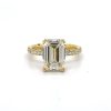 Yellow Gold Emerald-Cut Engagement Ring With Diamond Details Custom Engagement Rings 6