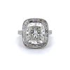 Cushion-Cut Diamond Ring With Baguette Halo Custom Engagement Rings 6