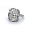 Cushion-Cut Diamond Ring With Baguette Halo Custom Engagement Rings 5