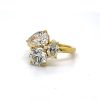 Yellow Gold Multi-Shape Diamond Engagement Ring Unique Rings 5