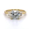 Cushion-Cut And Round Diamond Yellow Gold Engagement Ring Custom Engagement Rings 6
