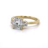 Cushion-Cut And Round Diamond Yellow Gold Engagement Ring Custom Engagement Rings 5