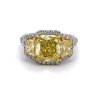 Fancy Yellow Radiant and Trapezoid Diamond Engagement Ring Unique Rings 6