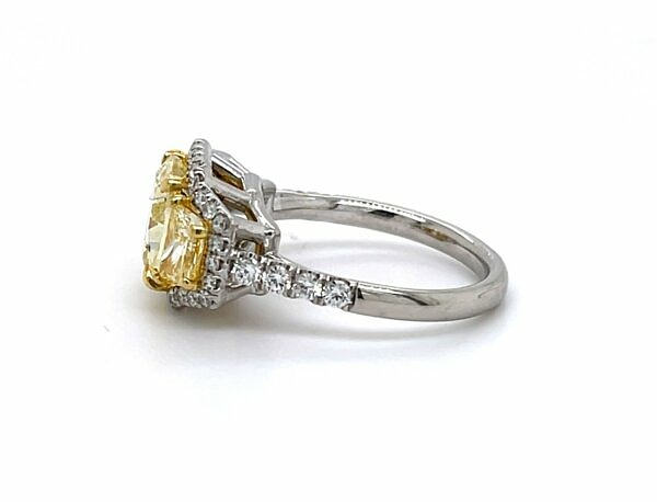 Fancy Yellow Radiant and Trapezoid Diamond Engagement Ring Engagement Rings 3
