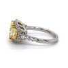 Fancy Yellow Radiant and Trapezoid Diamond Engagement Ring Unique Rings 7