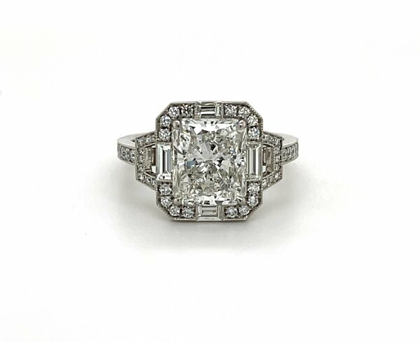 Radiant-Cut Engagement Ring with Diamond Buckles Engagement Rings 2