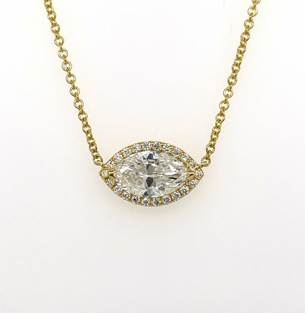 The East West Marquise Split- 1.43ct reclaimed diamond & 14k yellow gold