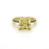 Fancy Yellow Diamond Ring With Tsavorite Garnet Band Custom Engagement Rings 6