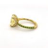 Fancy Yellow Diamond Ring With Tsavorite Garnet Band Custom Engagement Rings 7
