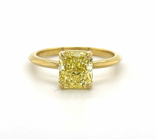 Fancy Yellow Radiant-Cut Diamond Engagement Ring Custom Engagement Rings 3
