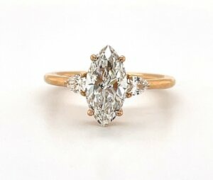 Three-Stone Marquise Ring with Pear-Shaped Side Stones Engagement Rings 2