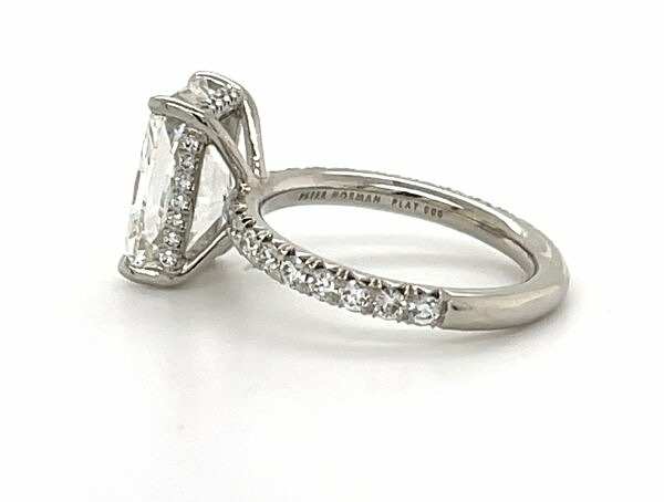 Radiant-Cut Engagement Ring with Diamond Band and Hidden Halo Engagement Rings 3