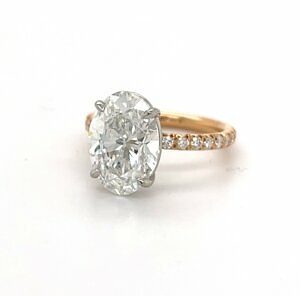 Two-Tone Oval Diamond Ring Engagement Rings