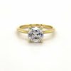 Cushion-Cut Engagement Ring on Knife Edge Band Custom Engagement Rings 6