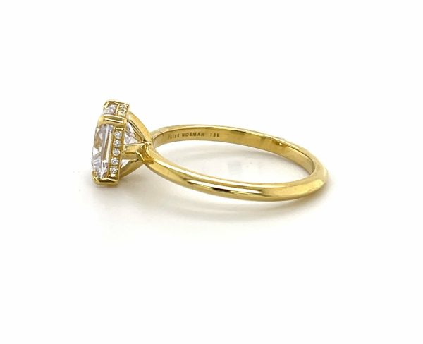 Cushion-Cut Engagement Ring on Knife Edge Band Custom Engagement Rings 4