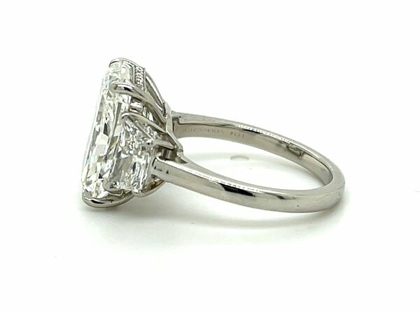 Large Radiant-Cut Three-Stone Ring with Trapezoids Engagement Rings 3