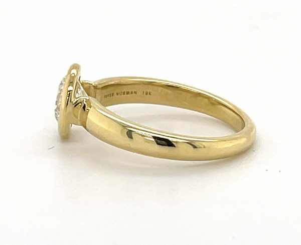 Yellow Gold Ring with a Bezel-Set Round Diamond Custom Engagement Rings 4
