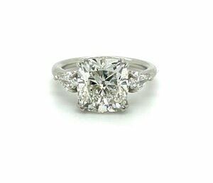 Three-Stone Engagement Ring with Cushion-Cut and Kite Diamonds Engagement Rings 2