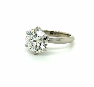 Six-Prong Round Engagement Ring on a Knife Edge Band Engagement Rings