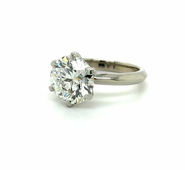 Six-Prong Round Engagement Ring on a Knife Edge Band Custom Engagement Rings 2